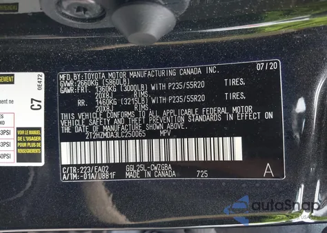 2020 Lexus Rx 350 из США, поврежденный, VIN 2T2HZMDA3LC250065